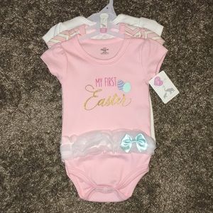 3 pc “My first Easter” onesie set